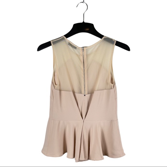 Sandro Paris Mesh Peplum Top Size 8 - Picture 2 of 12